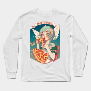 Pizza Fairy Fuel Funny Food Retro Japonese Anime Long Sleeve T-Shirt